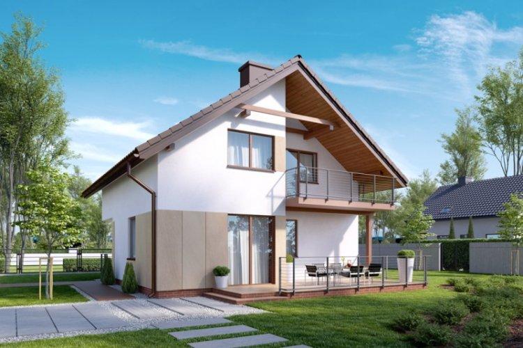 Дом с мансардой и террасой - проекты и фото