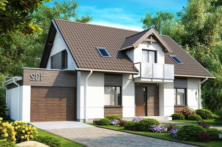 Дом с мансардой и гаражом - проекты и фото