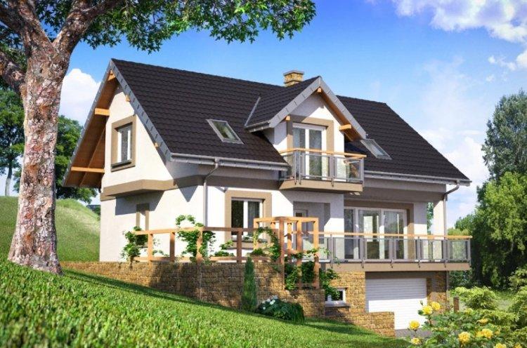 Дом с мансардой и гаражом - проекты и фото