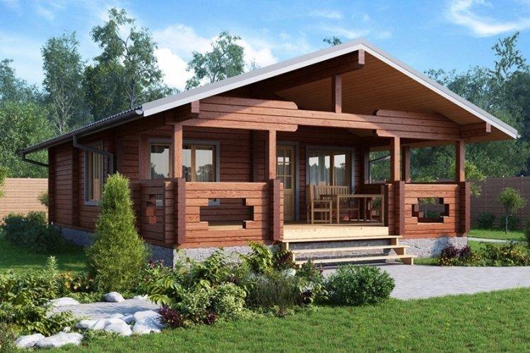 Одноэтажный дом из бруса - проекты и фото