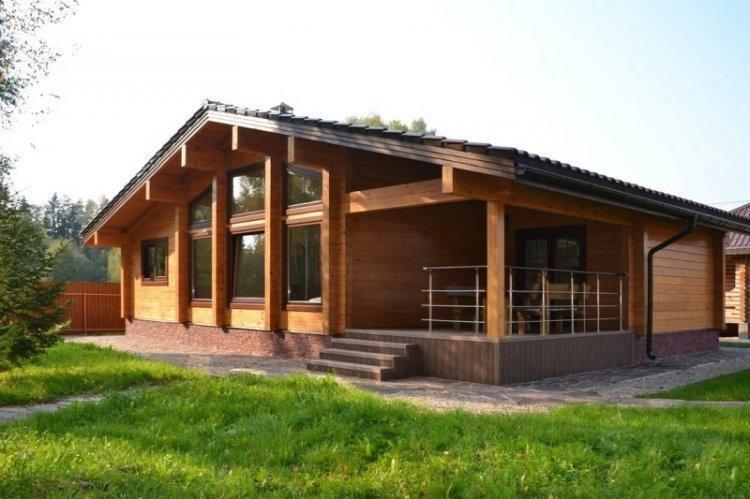 Одноэтажный дом из бруса - проекты и фото