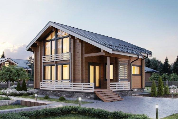 Двухэтажные дома из бруса - проекты и фото