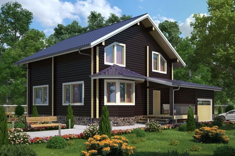 Двухэтажные дома из бруса - проекты и фото