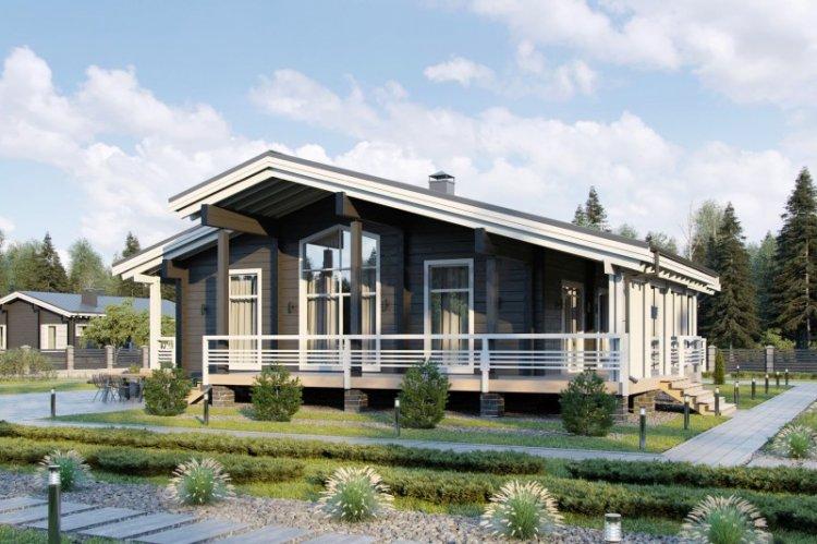 Дома из бруса с террасой - проекты и фото