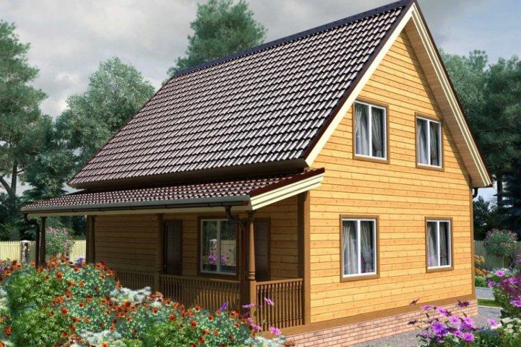 Дома из бруса с террасой - проекты и фото