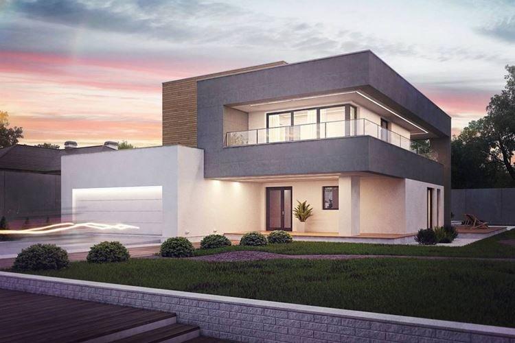 Двухэтажные дома в стиле хай-тек