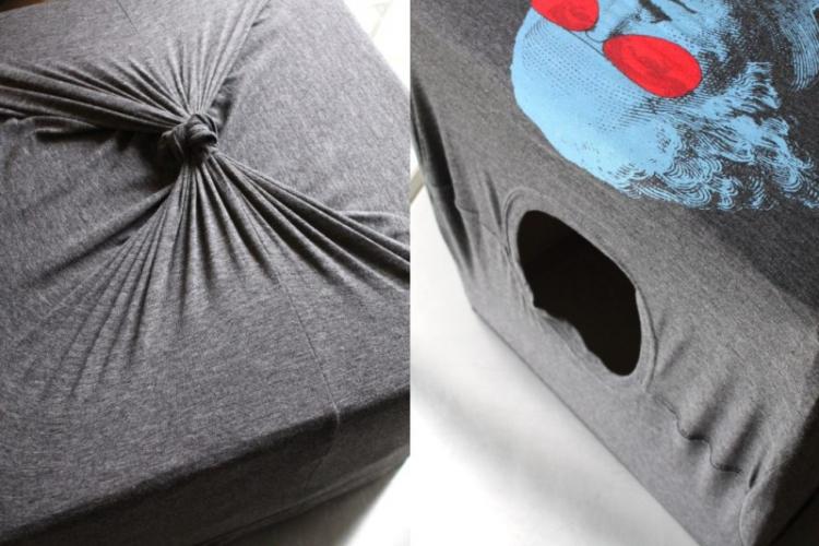 Старая одежда тоже пригодится - Домик для кошки своими руками