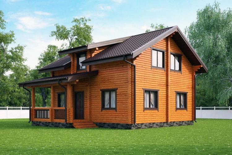 Двухэтажные дома из бруса - проекты и фото