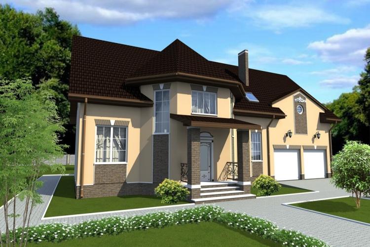 Двухэтажные дома с гаражом - проекты и фото