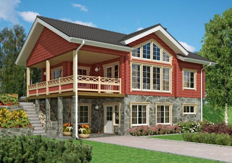 Двухэтажные дома с балконом - проекты и фото