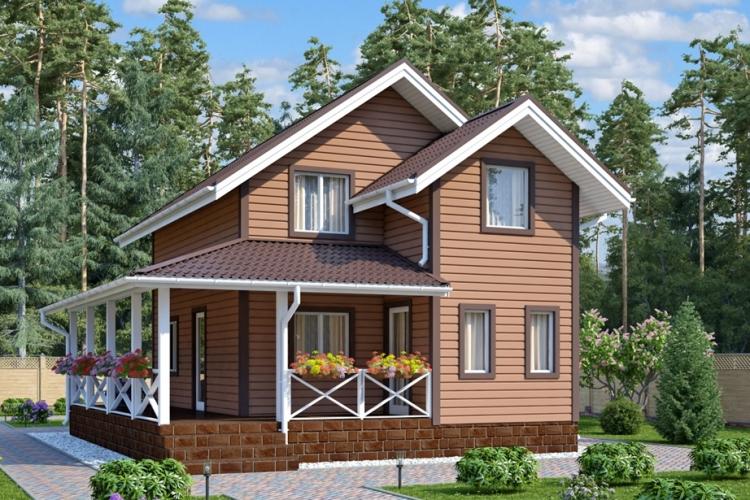 Двухэтажные дома с террасой - проекты и фото