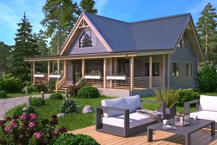 Двухэтажные дома с террасой - проекты и фото