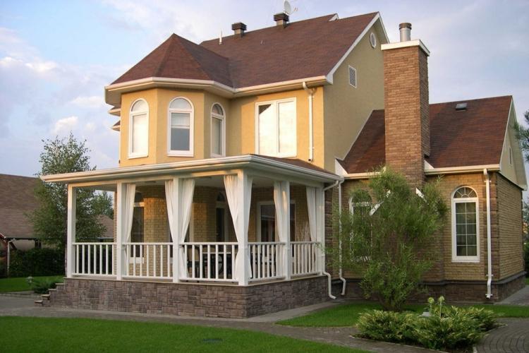 Двухэтажные дома с террасой - проекты и фото