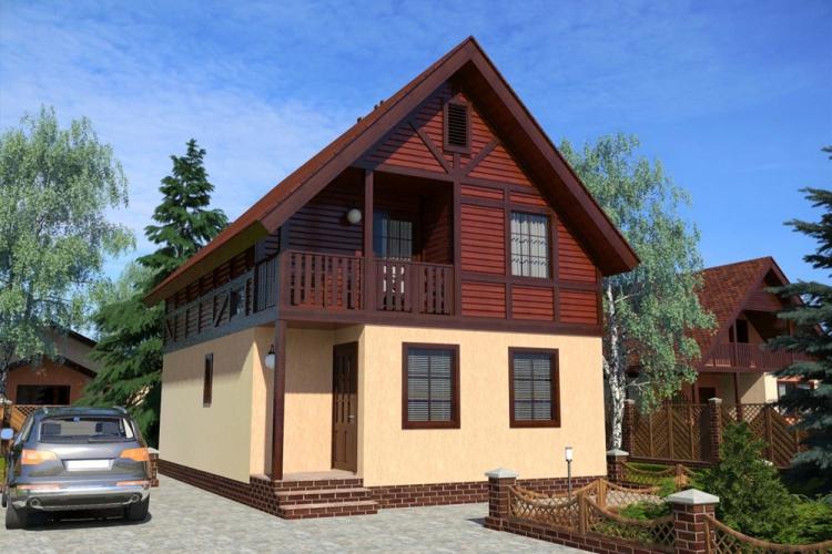 Двухэтажные дома с мансардой - проекты и фото