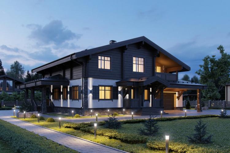 Двухэтажные дома в стиле шале - проекты и фото