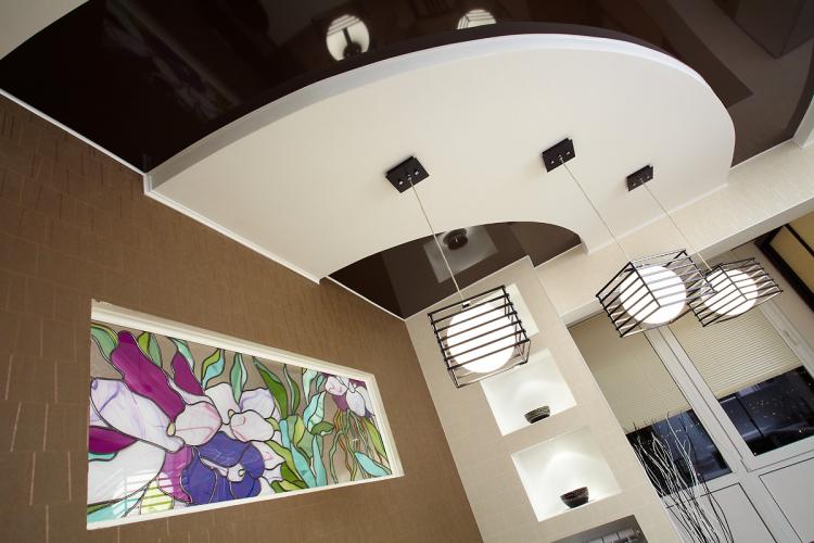 Подвесы - Освещение и подсветка двухуровневого натяжного потолка