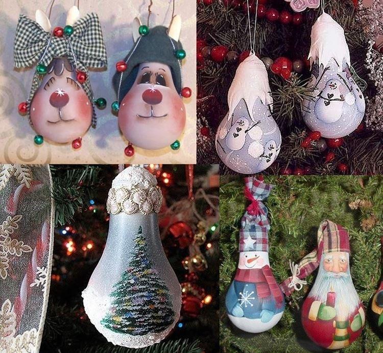 Шары из старых лампочек - Елочные игрушки своими руками