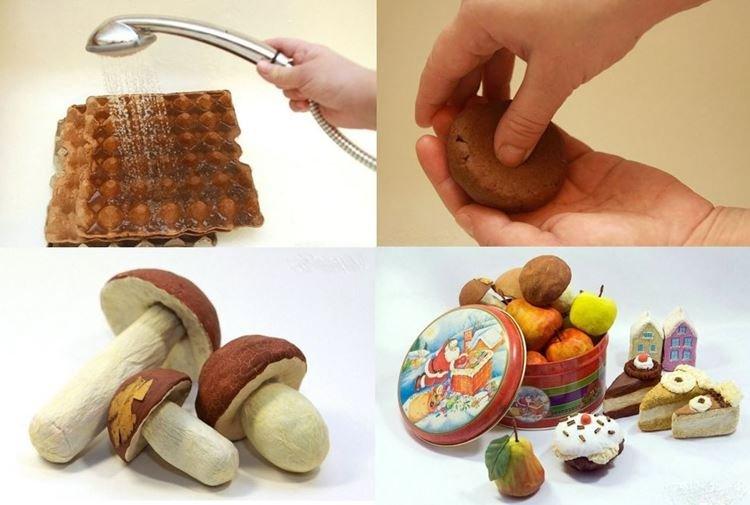 Елочные игрушки из яичных лотков своими руками