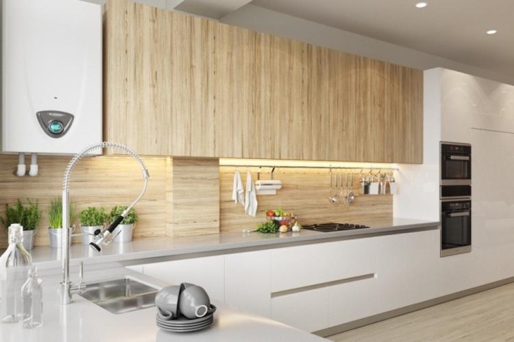 Фартук на кухне из дерева