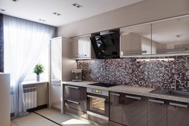 Фартук на кухне из мозаики