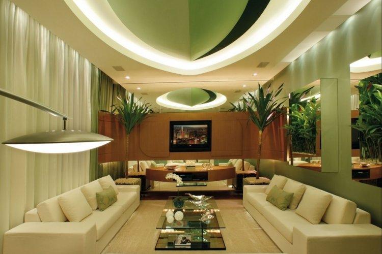 Фисташковый цвет в гостиной - дизайн фото