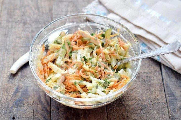 Салат «Корейский» с копченой курицей