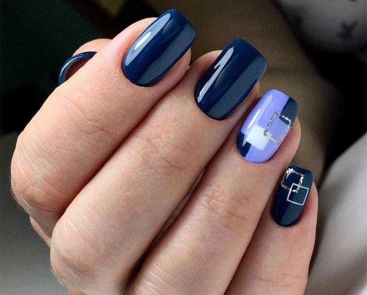 Синий маникюр - фото и идеи