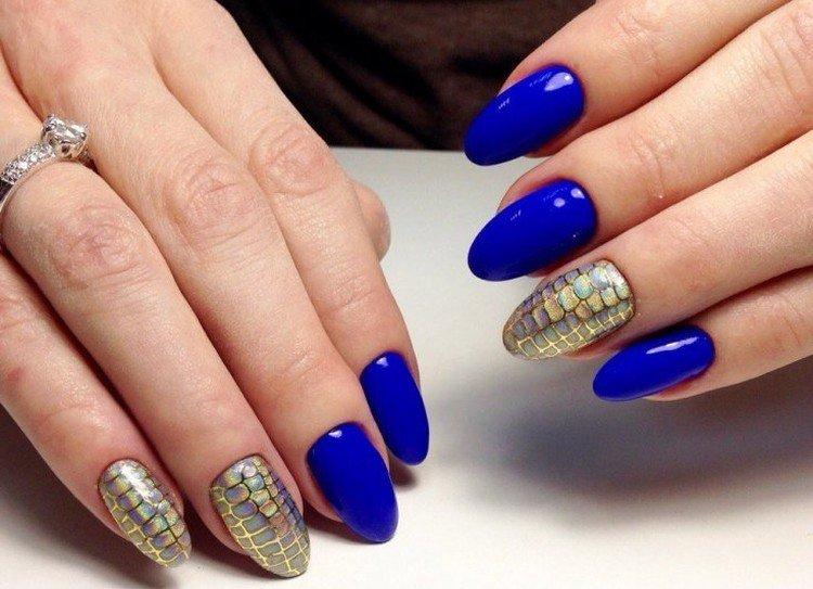 Синий маникюр - фото и идеи