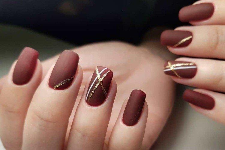 Бордовый маникюр - фото и идеи