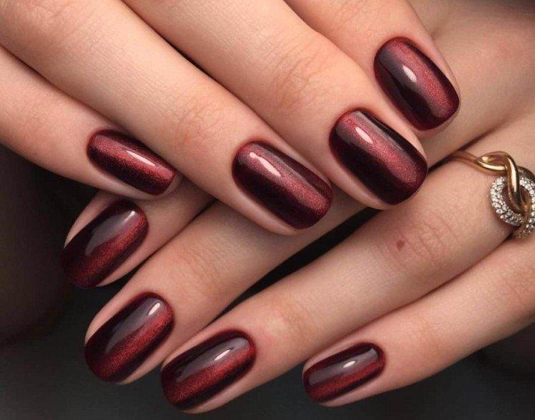 Бордовый маникюр - фото и идеи