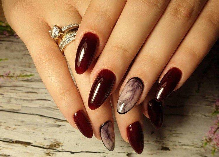 Бордовый маникюр - фото и идеи