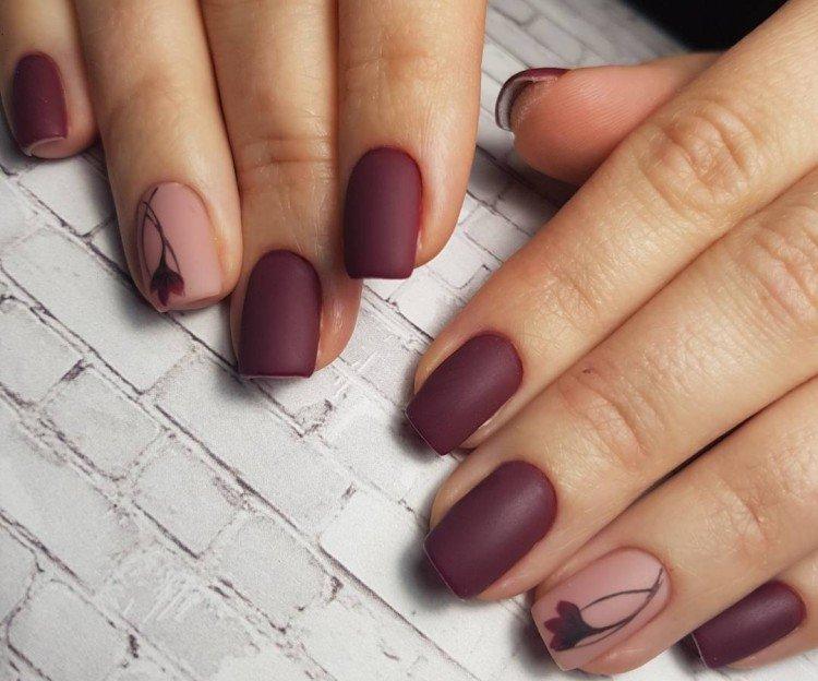Бордовый маникюр - фото и идеи