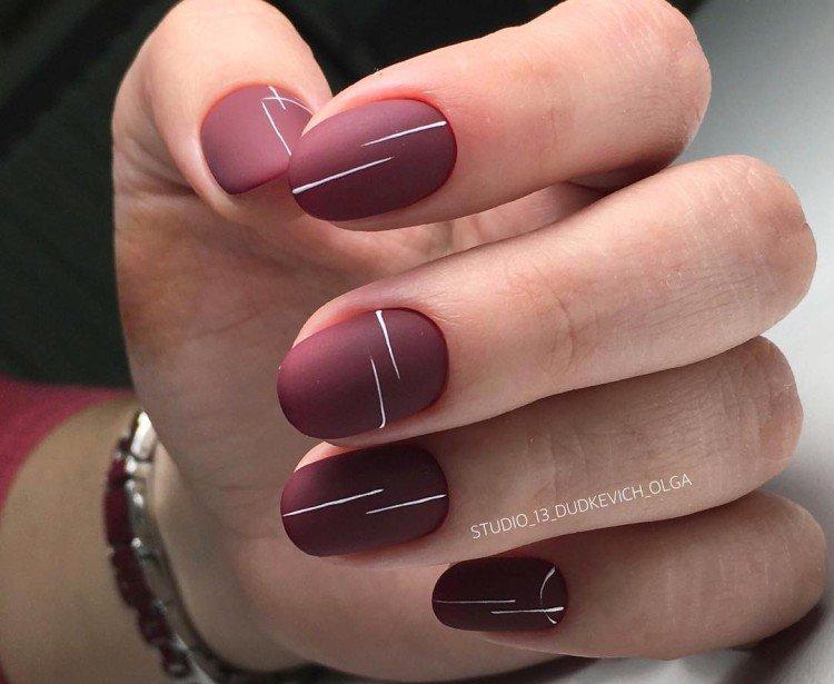 Бордовый маникюр - фото и идеи