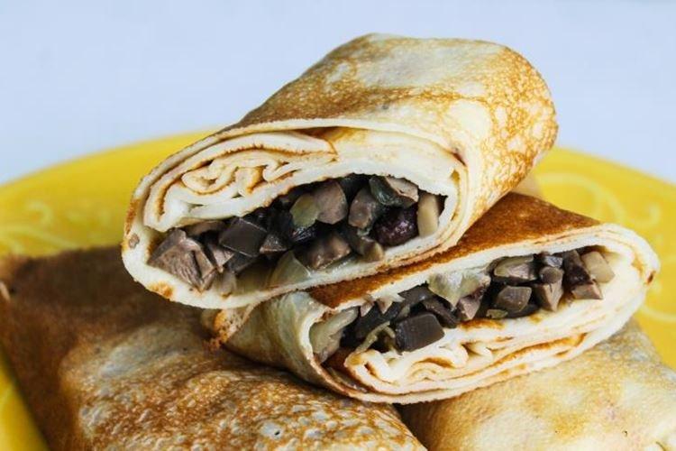 Блинчики с куриными сердечками