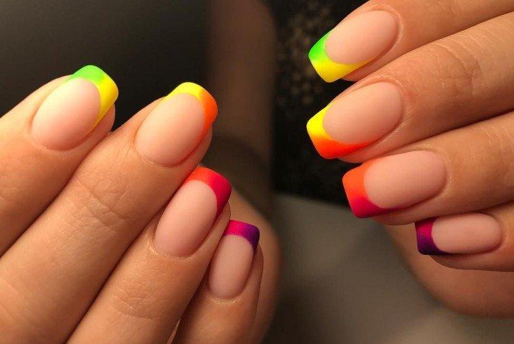 Френч на квадратные ногти