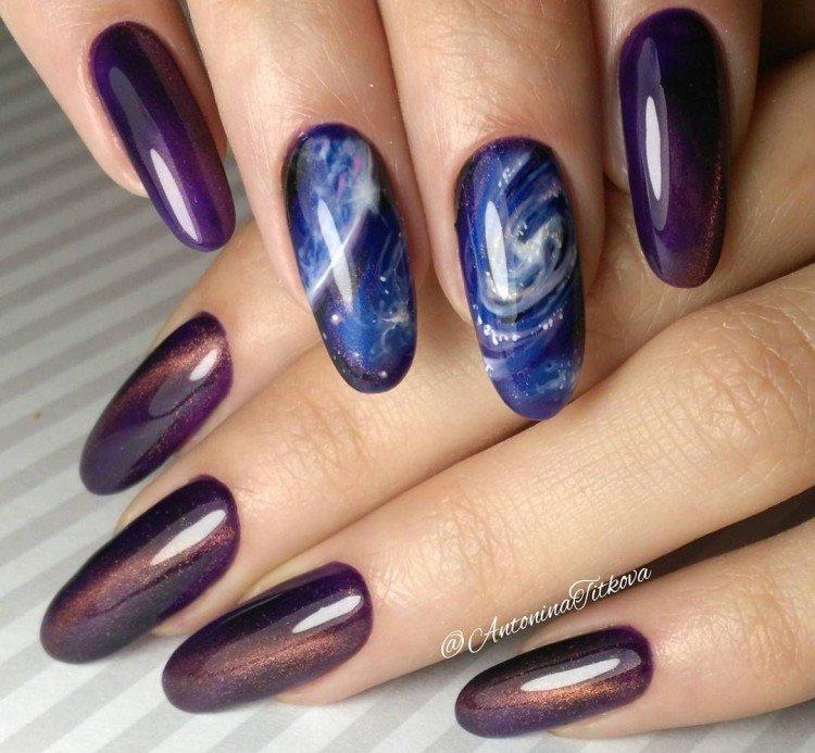 Маникюр «кошачий глаз» - фото и идеи