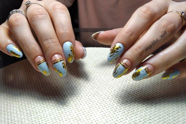 Маникюр с фольгой - фото и идеи
