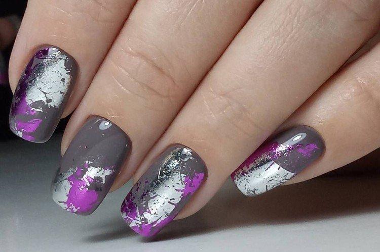 Маникюр с фольгой - фото и идеи