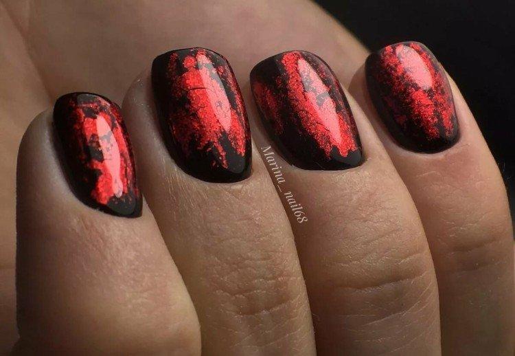 Маникюр с фольгой - фото и идеи