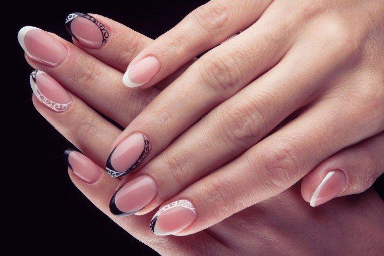 Французский маникюр с рисунками 2021