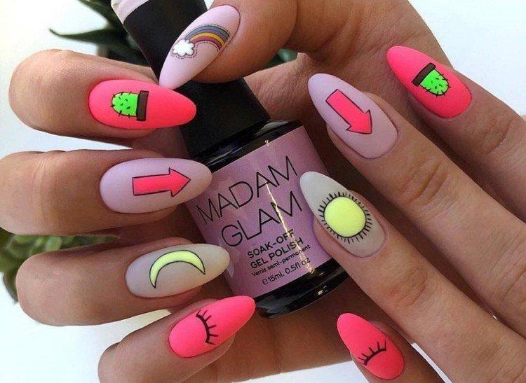 Яркий дизайн ногтей