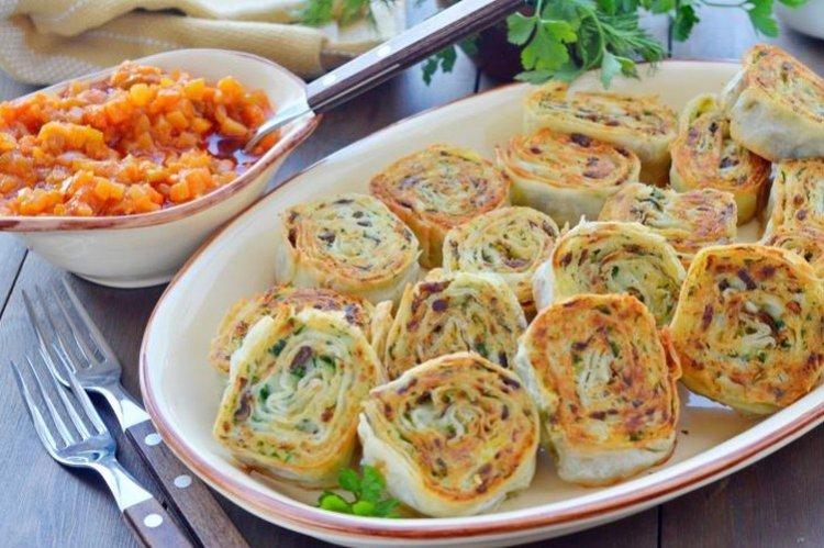 Картофельные рулеты из лаваша