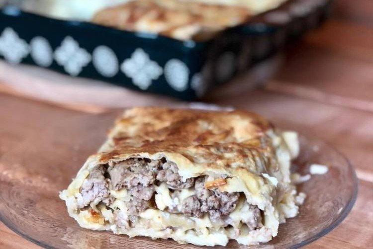 Мясной пирог из лаваша