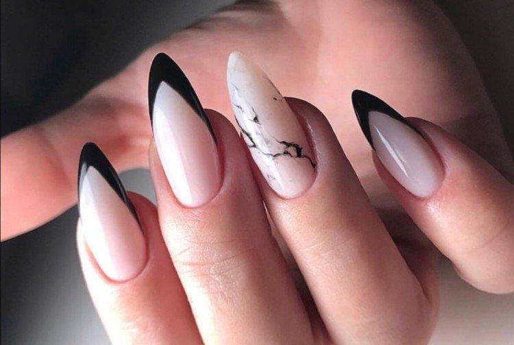 Френч на длинные ногти