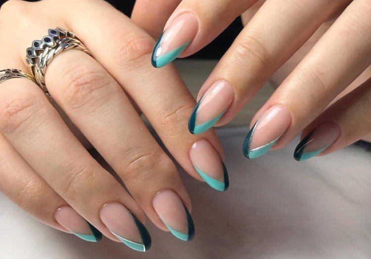 Френч на длинные ногти