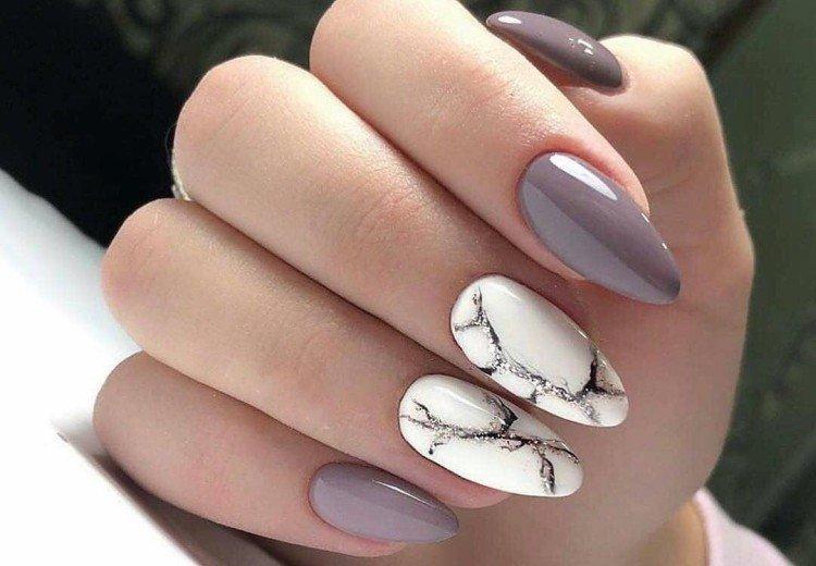 Маникюр на длинные овальные ногти