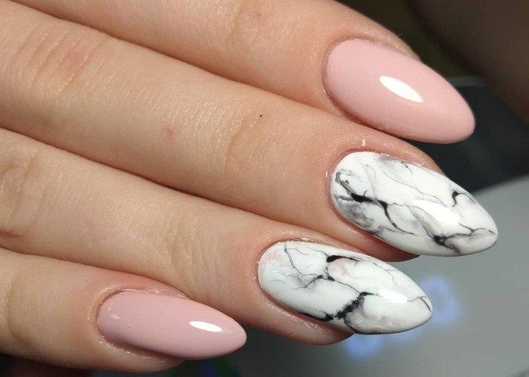 Мраморный маникюр