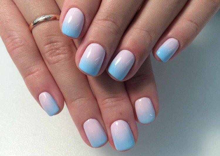 Градиентный маникюр на короткие ногти
