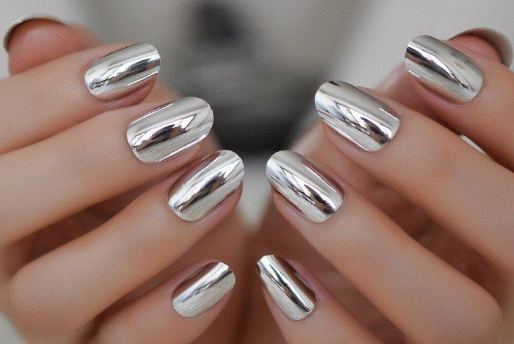 Маникюр металлик