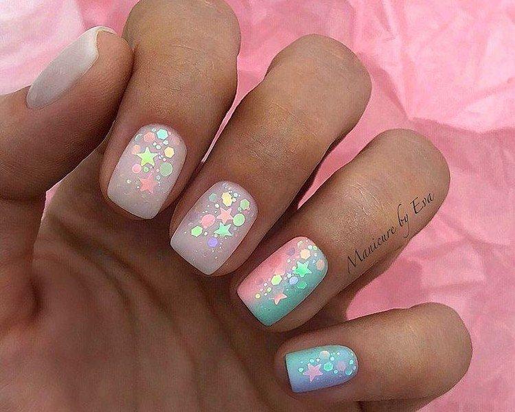 Дизайн ногтей с прозрачными камифубиками